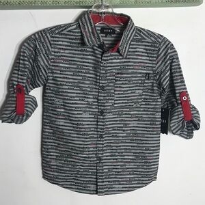 NWT DKNY Kids Size 6 graphic button down shirt top new